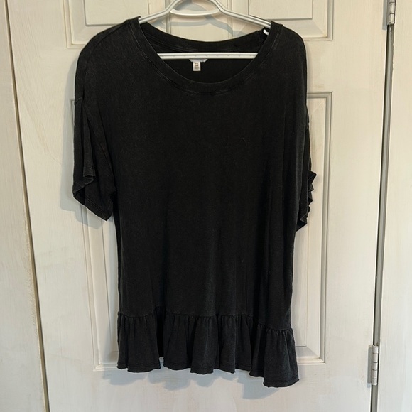 Time & Tru dark grey ruffle top size XXL - Picture 1 of 4